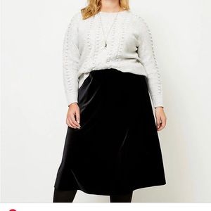 Loft pull-on A-line velvet skirt